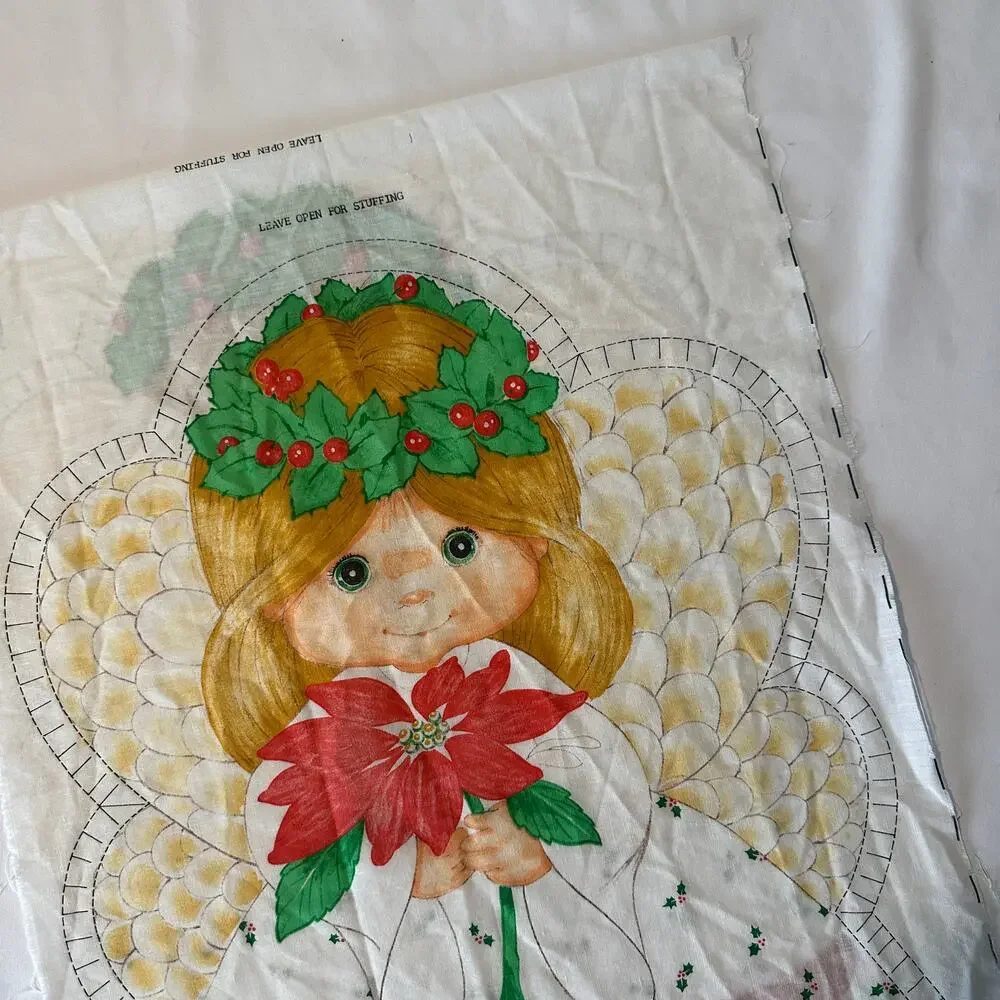 Vintage 70s Spring Mills Cut & Sew Christmas Holiday Angel Doll Fabric Pattern